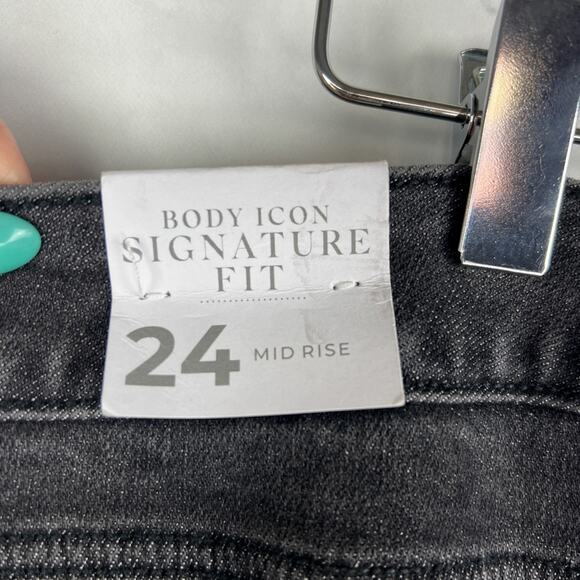 NWT Lane Bryant Signature Fit Slim Straight Jean Gold Foil Side Stripe Plus 24 - Picture 6 of 10